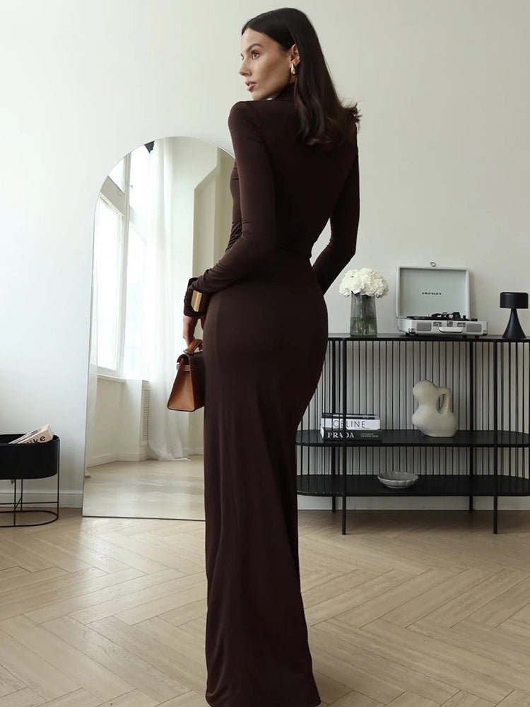 urtleneck Maxi Dress – Sophisticated & Flowy - HalleBeauty